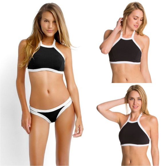 Black & White Color Block High Neck Bikini 👙 - Picture 5 of 8
